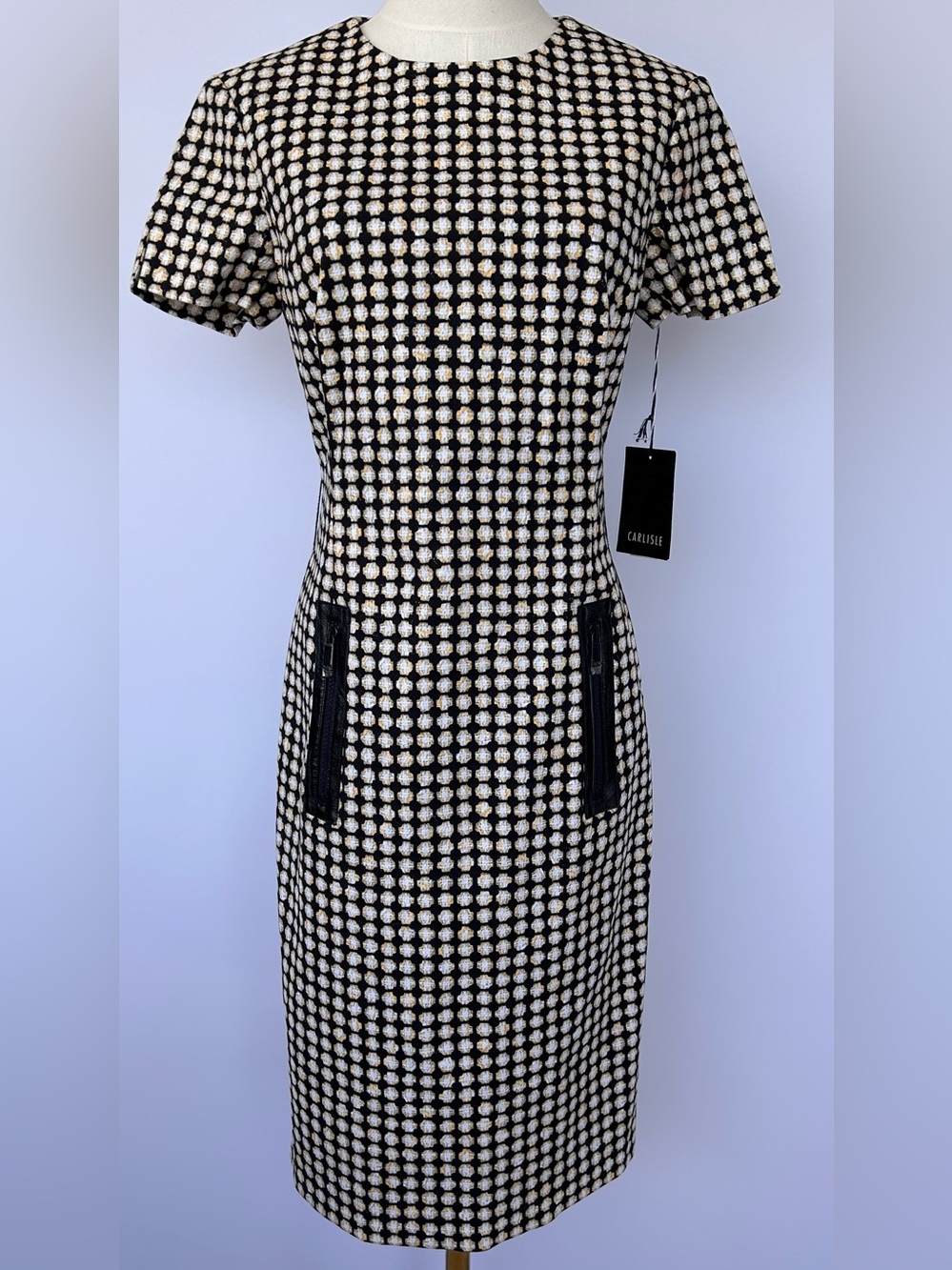 Carlisle Women’s Countess Textured Tweed Short-Sleeve Sheath Dress Size 4